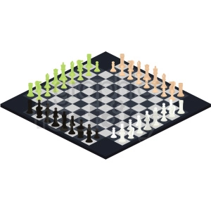 chess board quad play vector clipart