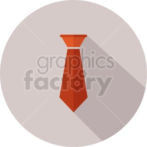 Clipart image of a red necktie on a light gray circular background.