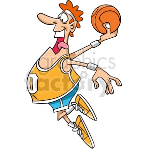 cartoon basketball player dunking clipart