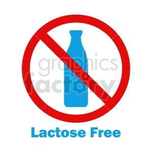 lactose free sign vector clipart