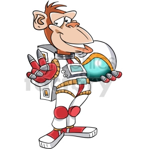 Cartoon Astronaut Monkey