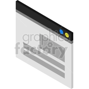 isometric browser window vector icon clipart