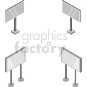 isometric street signs set vector icon clipart 4