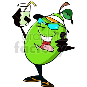 fruit having a drink vector clipart