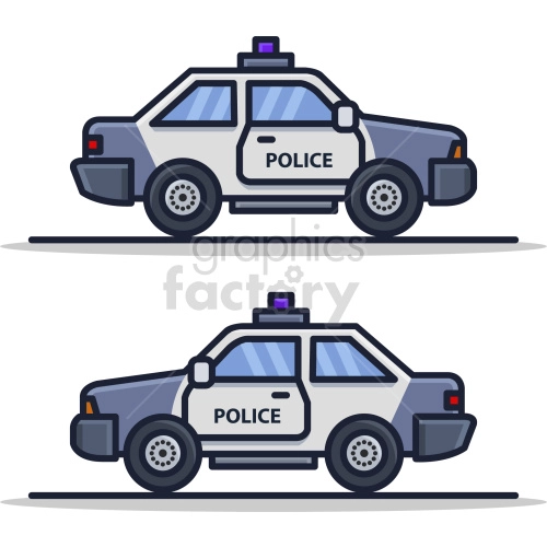 police car clipart icon bundle