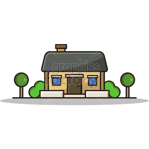 home with tiny roof icon vector clipart