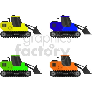 small bulldozer bundle vector graphic
