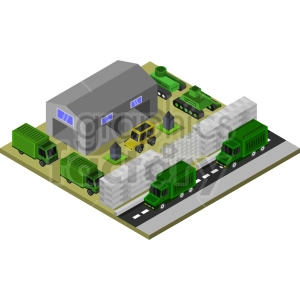 military base isometric vector graphic