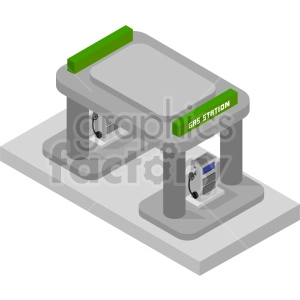 gas station isometric vector clipart