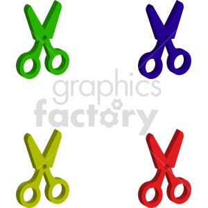 scissors isometric vector graphic bundle