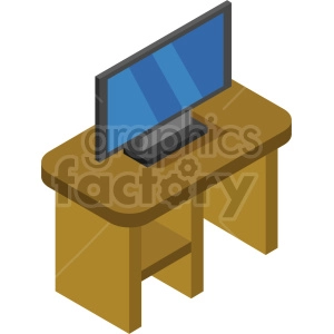tv on table vector graphic