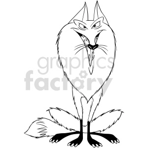 black and white cartoon wolf clipart