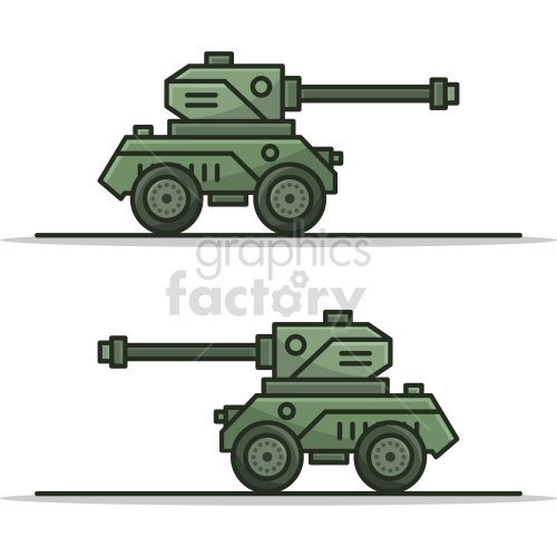miltary vehicle tank vector graphic